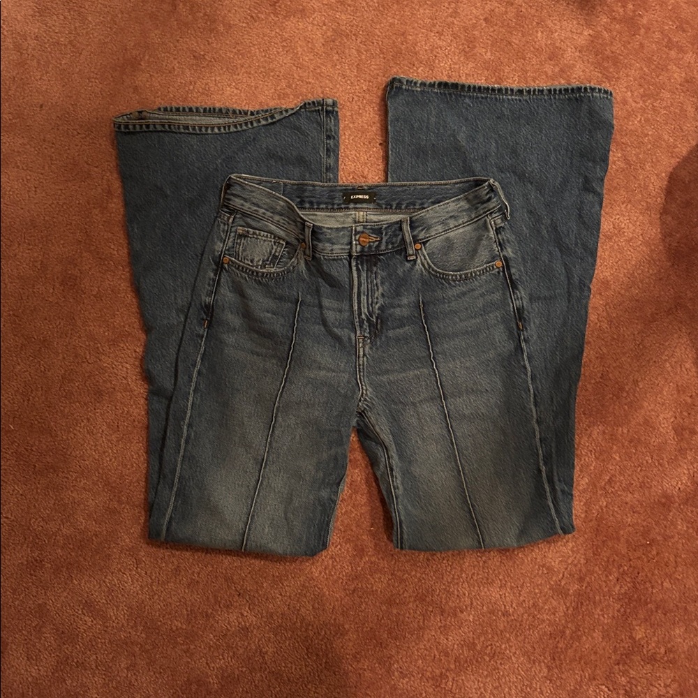 Express Dark Blue Flare Women's Jeans